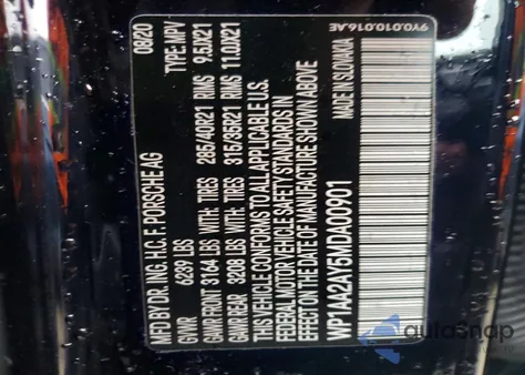 2021 Porsche Cayenne from USA, damaged, VIN WP1AA2AY5MDA00901